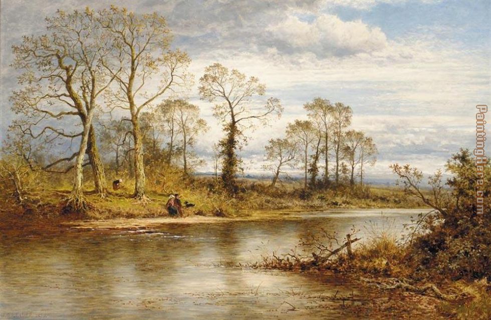 An English River in Autumn painting - Benjamin Williams Leader An English River in Autumn art painting